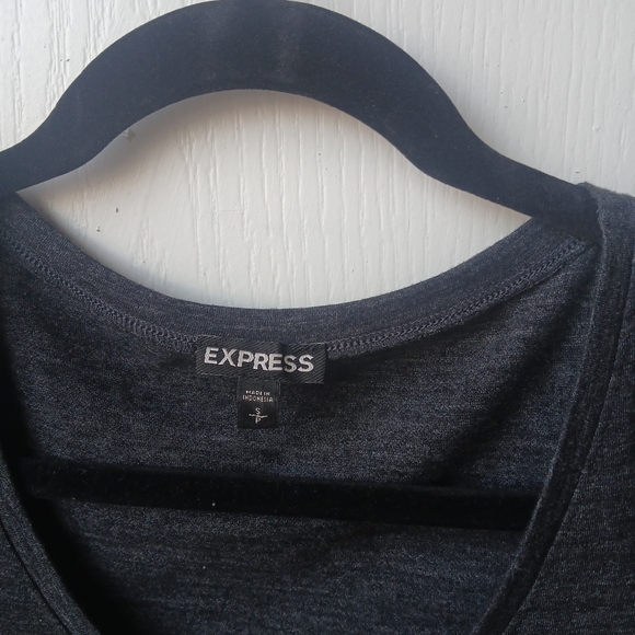 Express Charcoal Long Sleeve Dress Size Small - Picture 2 of 3